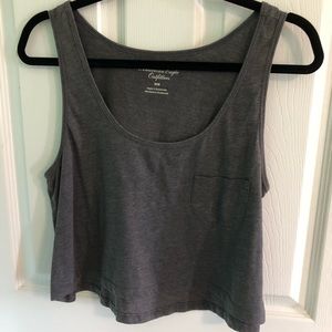 American Eagle Outfitters Grey Crop Top